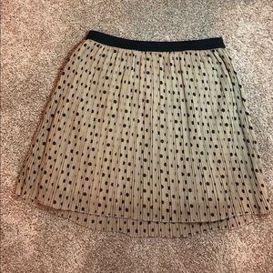 Tan skirt with black polka dots